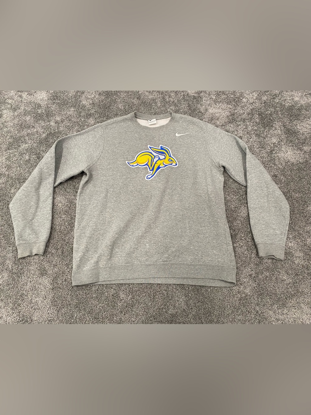 Nike Mens L South Dakota State Jackrabbits SDSU Sweater Bunny Gray Rabbit